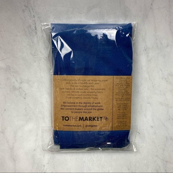 To‎ The Market: Colorful Reusable Gift Wrapping Cloths Set Of 3 OS (NWT) - Picture 2 of 2